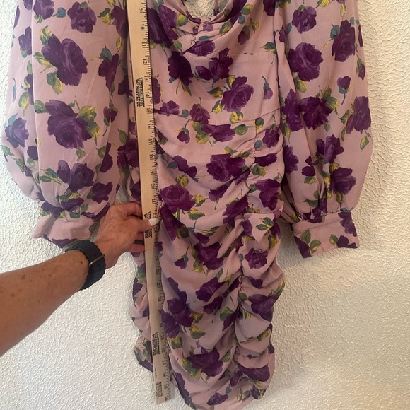 Nasty Gal Purple Pink Square Neck Bodycon Dress - Picture 3 of 14